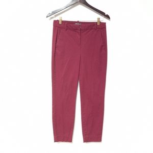 J. Crew Mercantile Burgundy Effortless Slim Crop Chino Pants Sz 2